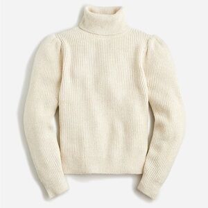 J. Crew Cropped Puff-Sleeve Turtleneck Sweater